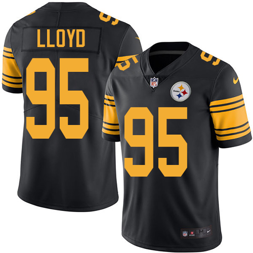 Youth Elite Greg Lloyd Nike Jersey Black - #95 Rush NFL Pittsburgh Steelers